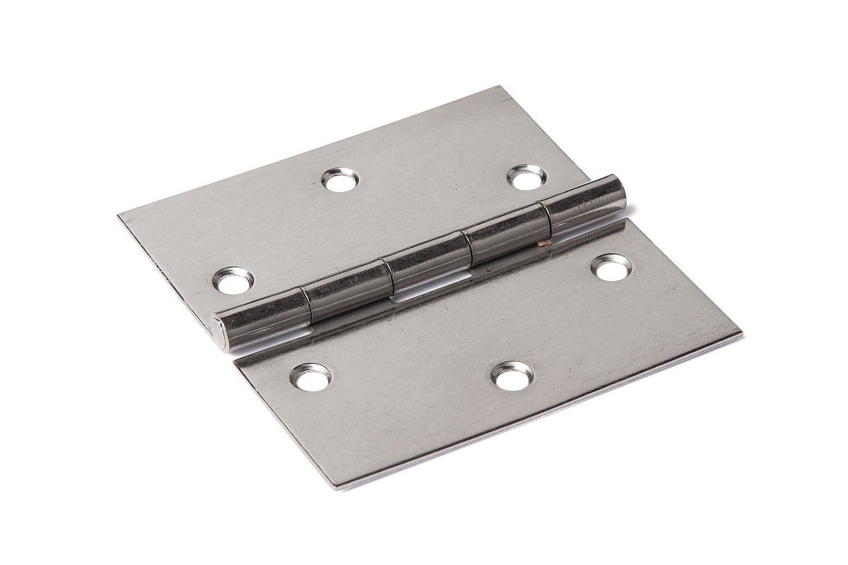 Dulimex smalscharnier 70x40 mm RVS gepolijst met vaste pen, vooraanzicht