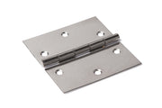 Dulimex smalscharnier 70x40 mm RVS gepolijst met vaste pen, vooraanzicht