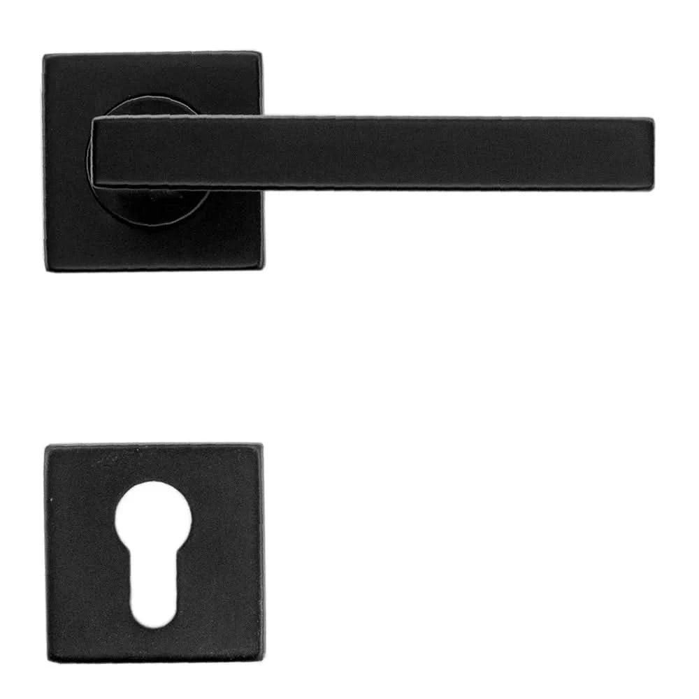 HDD Pro Kubic Shape deurkruk zwart op rozet – set