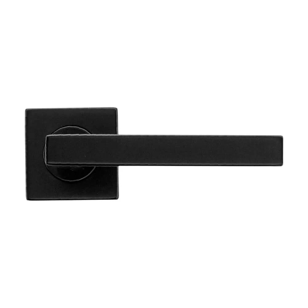 HDD Pro Kubic Shape deurkruk zwart op rozet – vooraanzicht