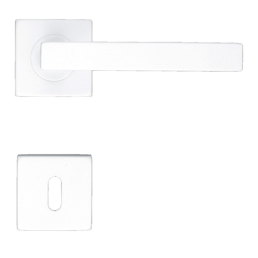 HDD Pro Kubic Shape deurkruk wit structuur op rozet – zijaanzicht