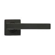 HDD Pro Kubic Shape deurkruk zwart structuur op rozet – vooraanzicht