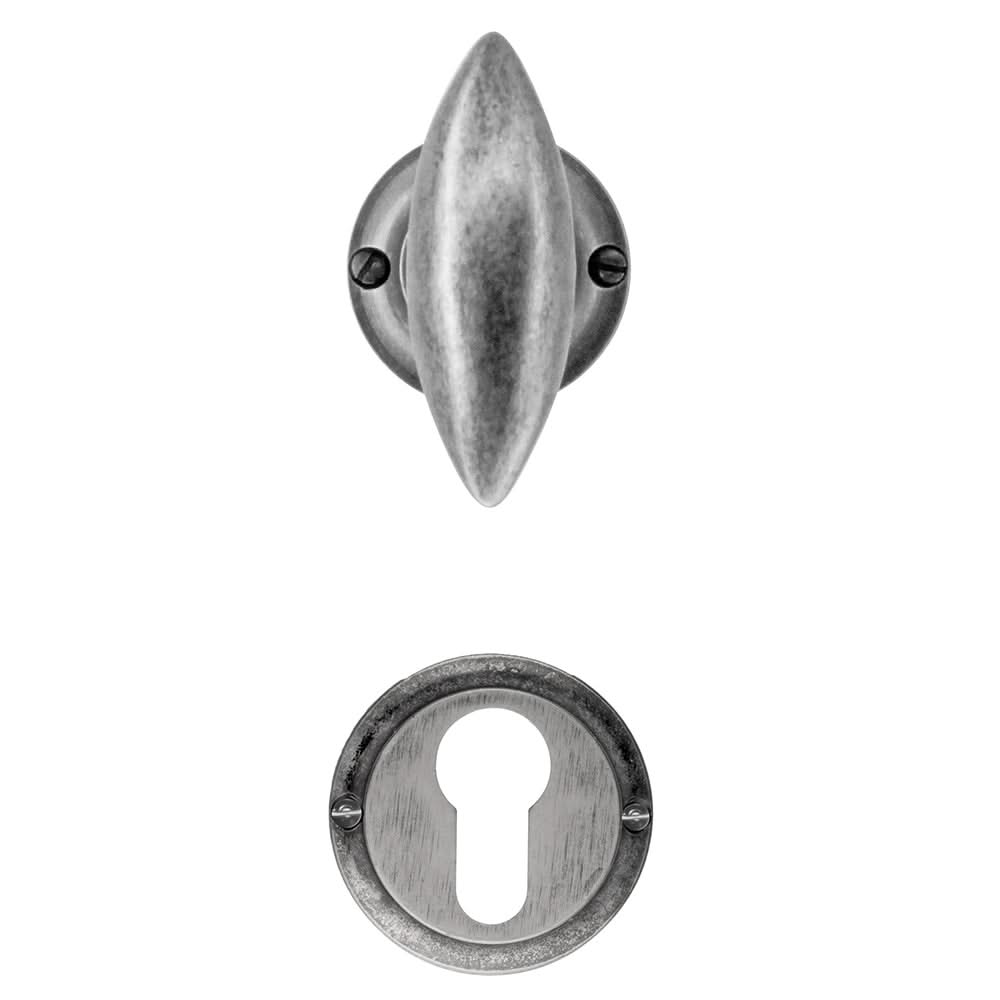 HDD Pro deurkruk Olina Old Silver old silver gemonteerd op deur