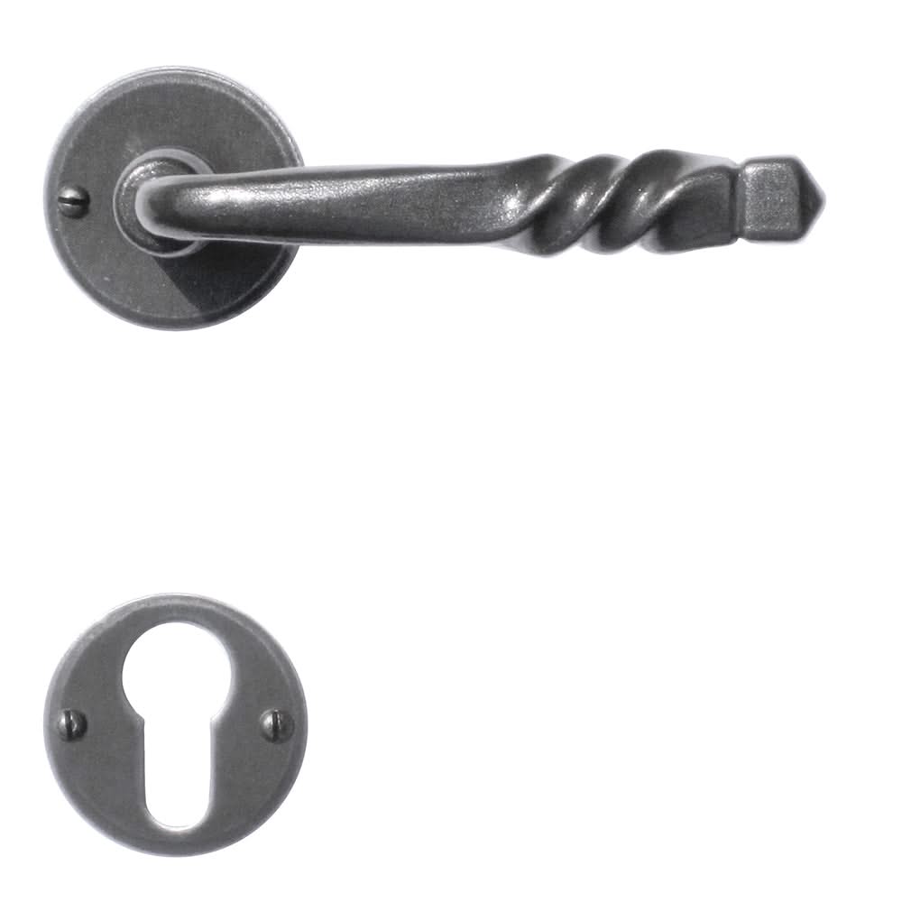 HDD Pro deurkruk Harmonie ijzer rond gemonteerd op deur