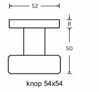 Hafi Private Line deurknop model 283 platte knop RVS geborsteld – technische maattekening