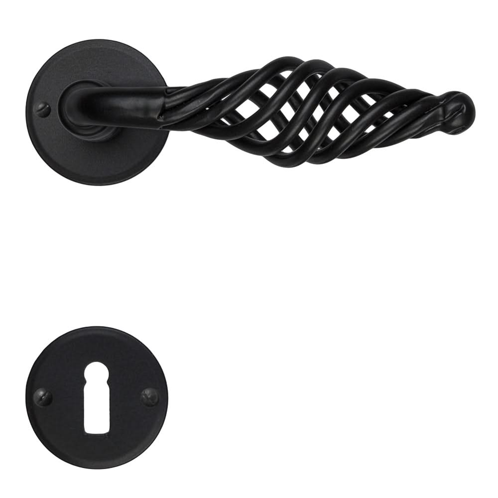 HDD Pro Spiralus Zwart Rond deurkruk – zijaanzicht