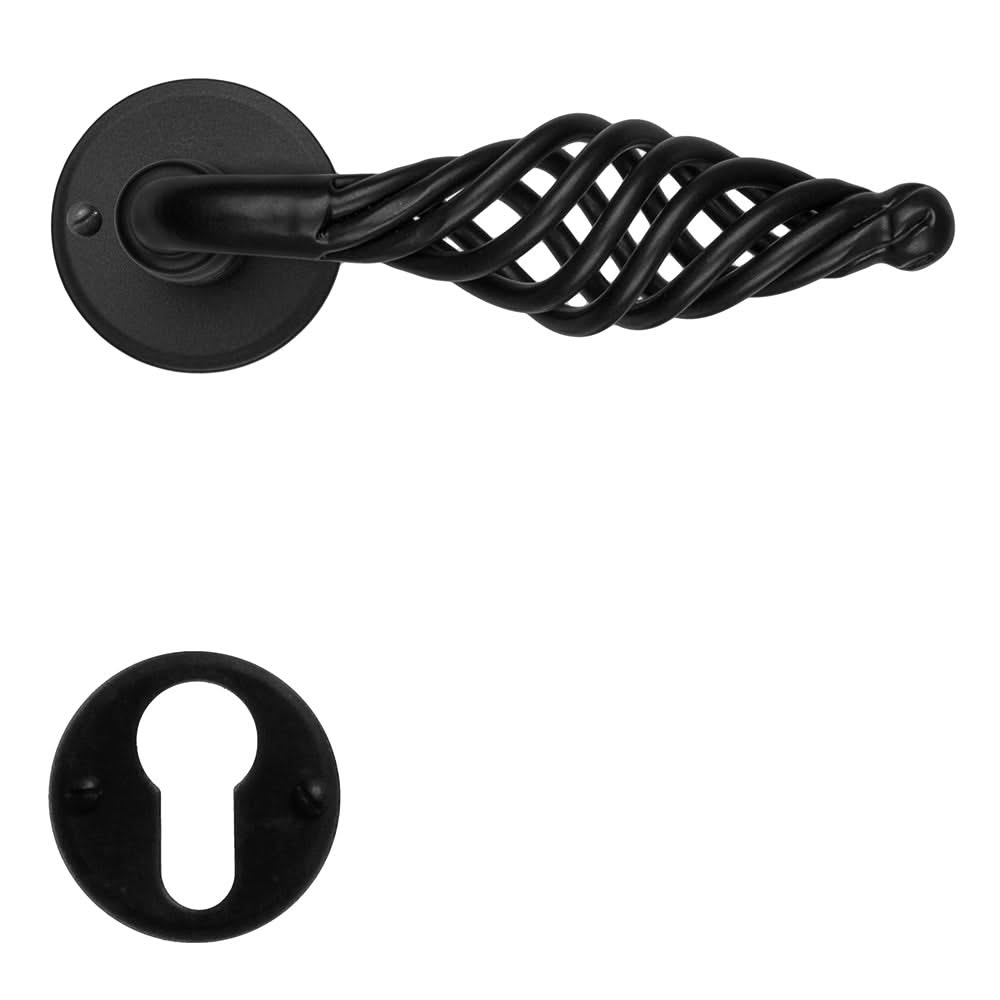 HDD Pro Spiralus Zwart Rond deurkruk – met rozet