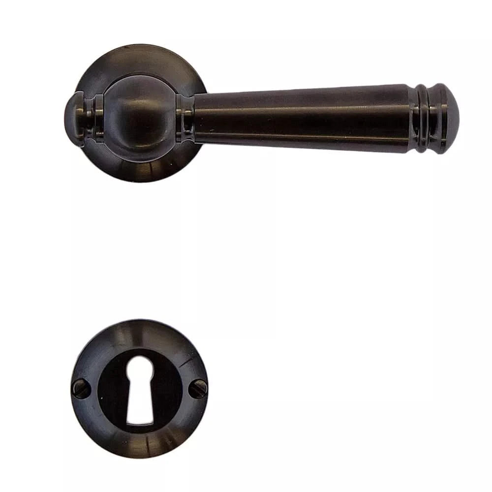 HDD Pro deurkruk Anna-Lucia gunmetal gemonteerd op deur