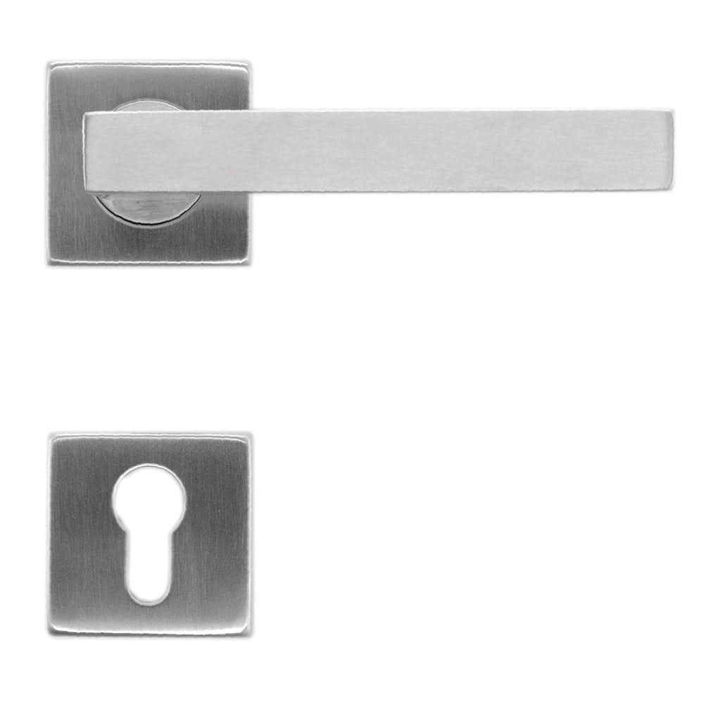 HDD Pro Kubic Shape deurkruk RVS geborsteld op rozet – set