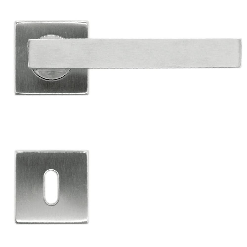 HDD Pro deurkruk Flat Kubic-shape RVS geborsteld zijaanzicht