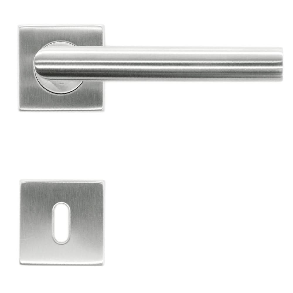 HDD Pro deurkruk Flat Square I-shape RVS geborsteld zijaanzicht