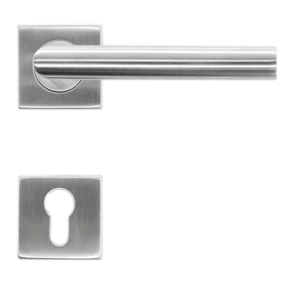 HDD Pro deurkruk Flat Square I-shape RVS geborsteld close-up