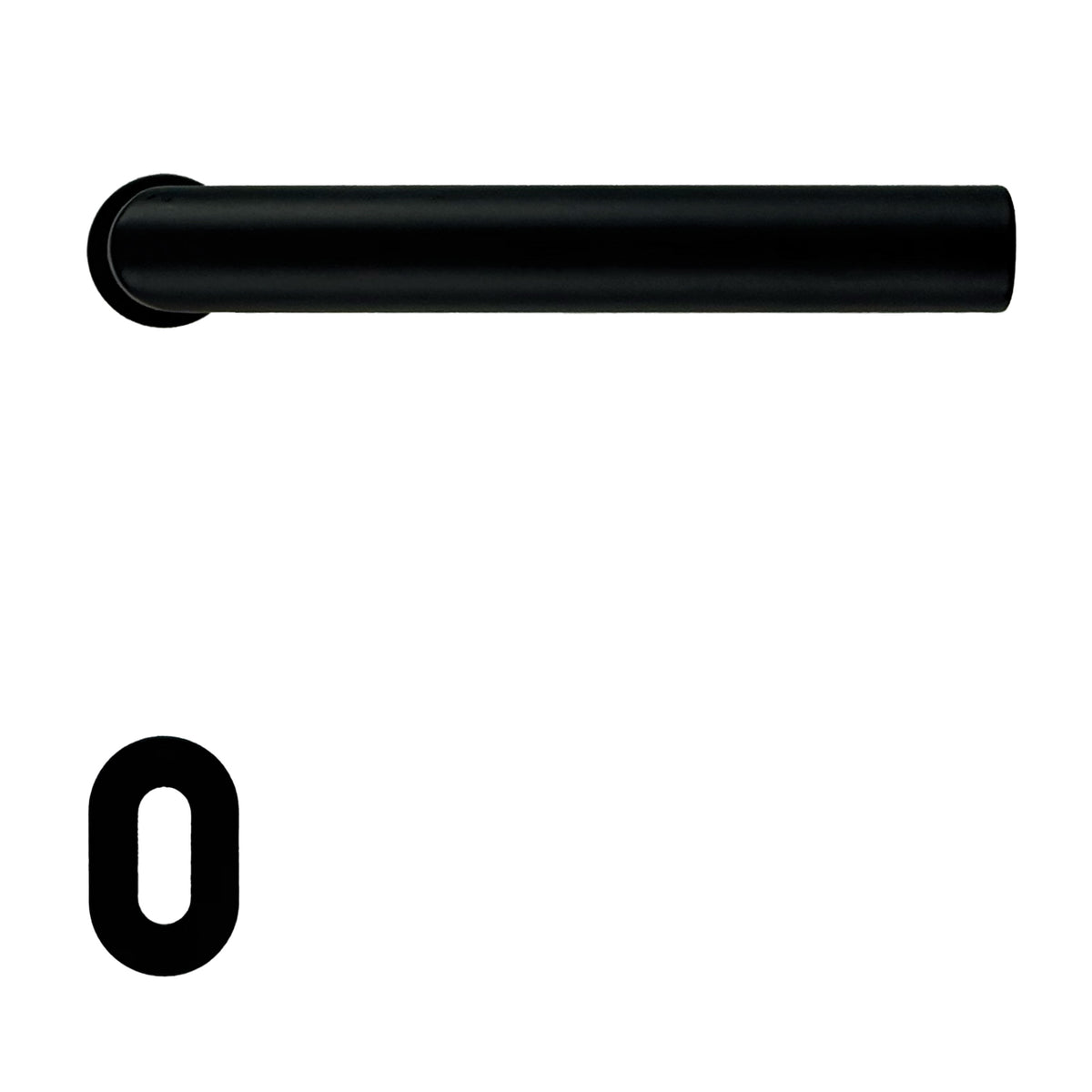 HDD Pro deurkruk Minimal I Shape 19mm mat zwart – met sleutelrozetten