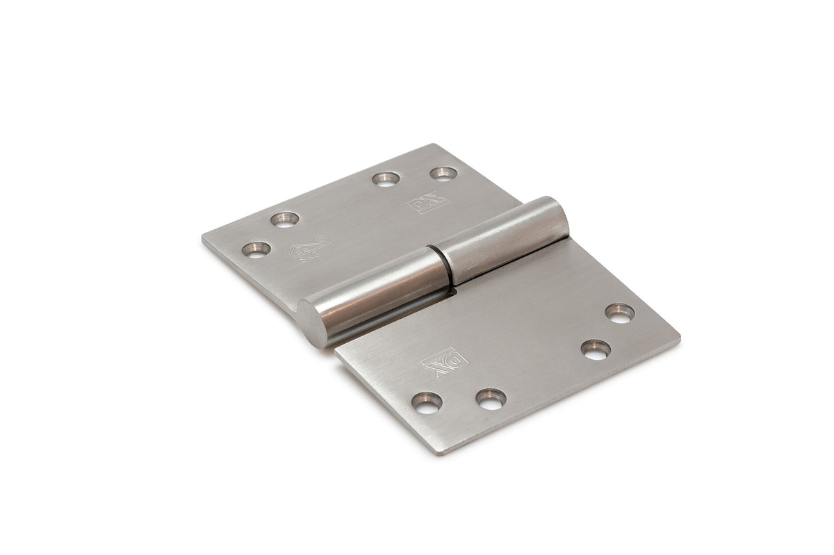 Dulimex DX kogelstiftpaumelle kantellaaf 125x89 mm RVS geborsteld links, vooraanzicht