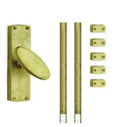 Hardbrass Mariani raamespagnolet 3000mm messing getrommeld vooraanzicht