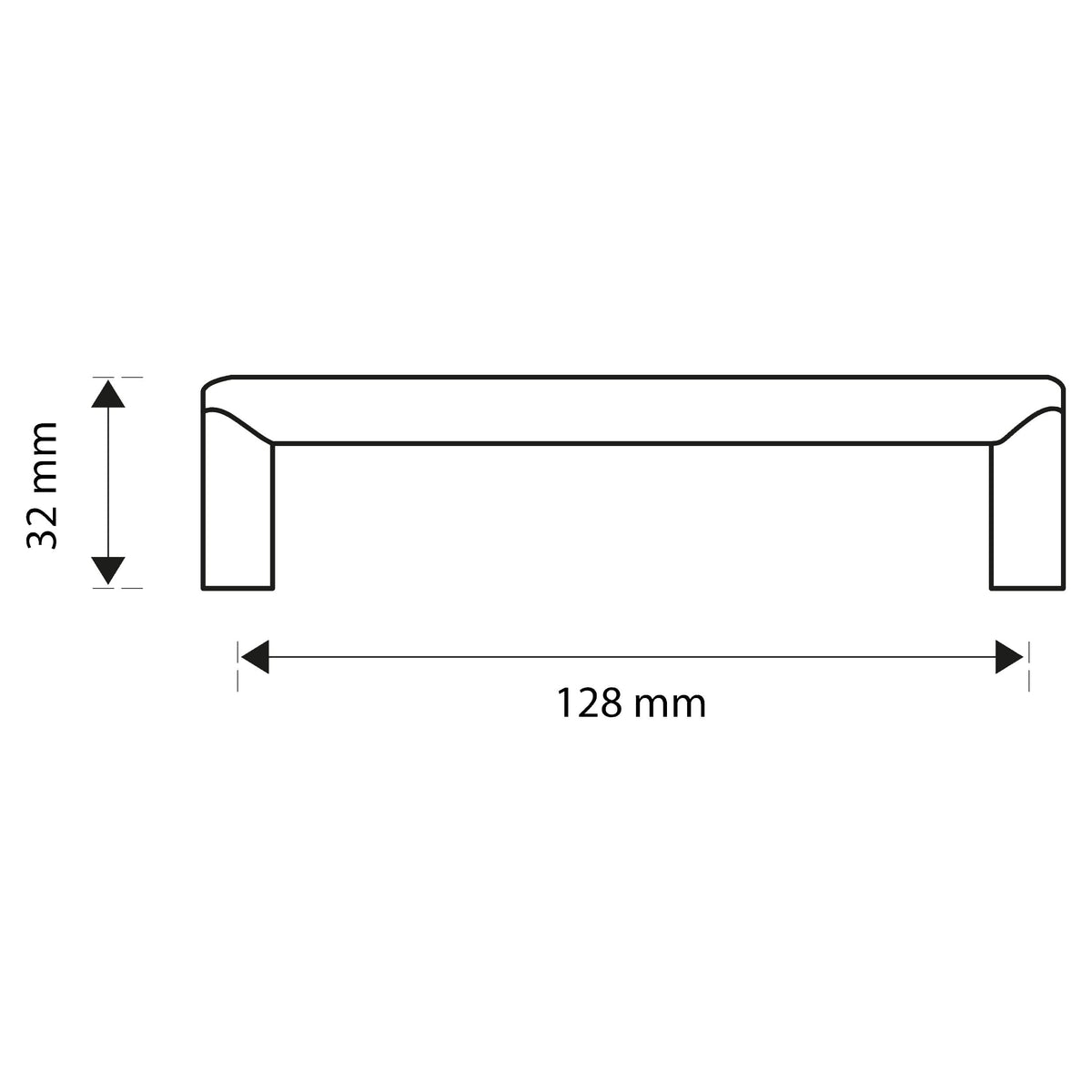 Starx meubelgreep halfrond 128 mm aluminium – productfoto