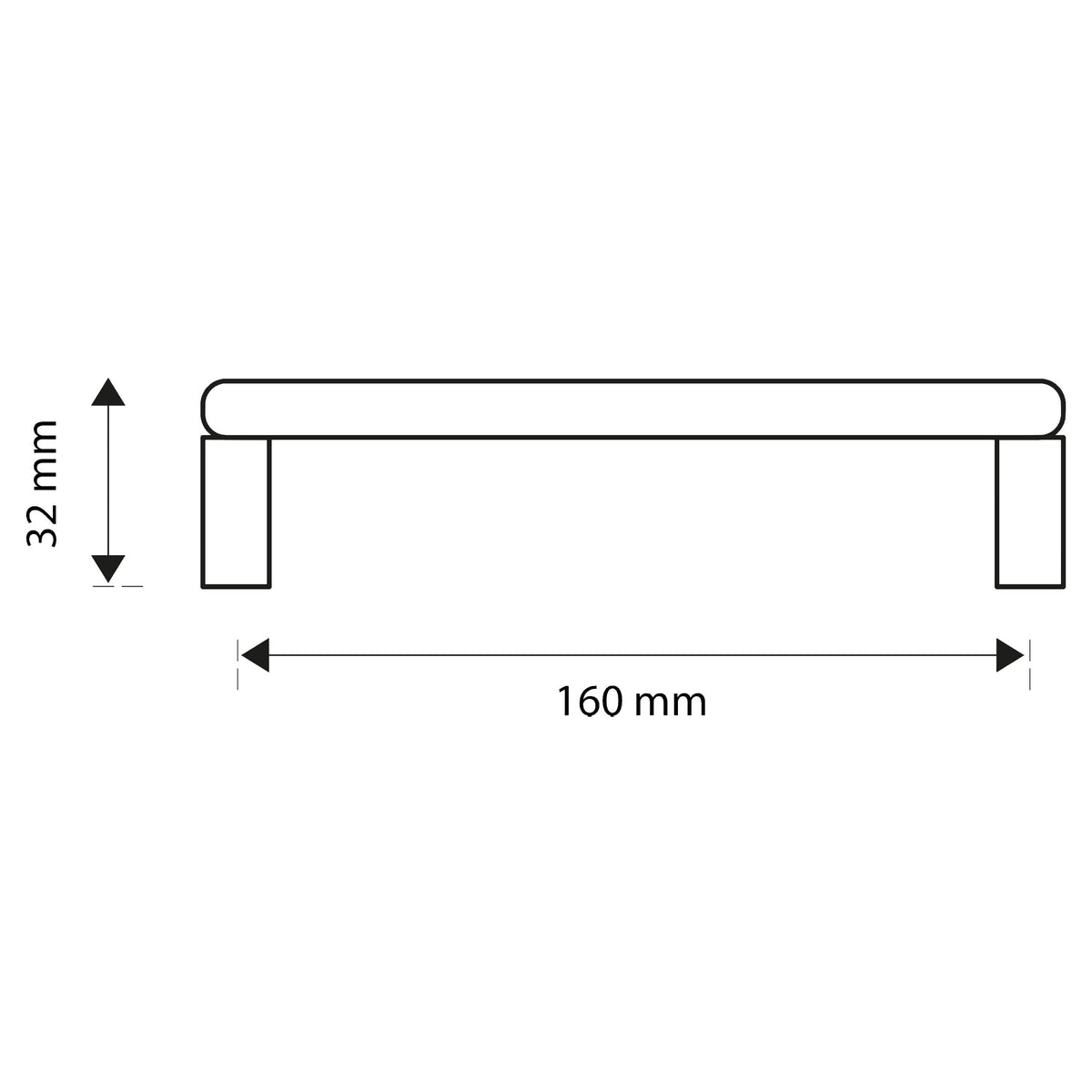 Starx meubelgreep rond 160 mm aluminium – productfoto