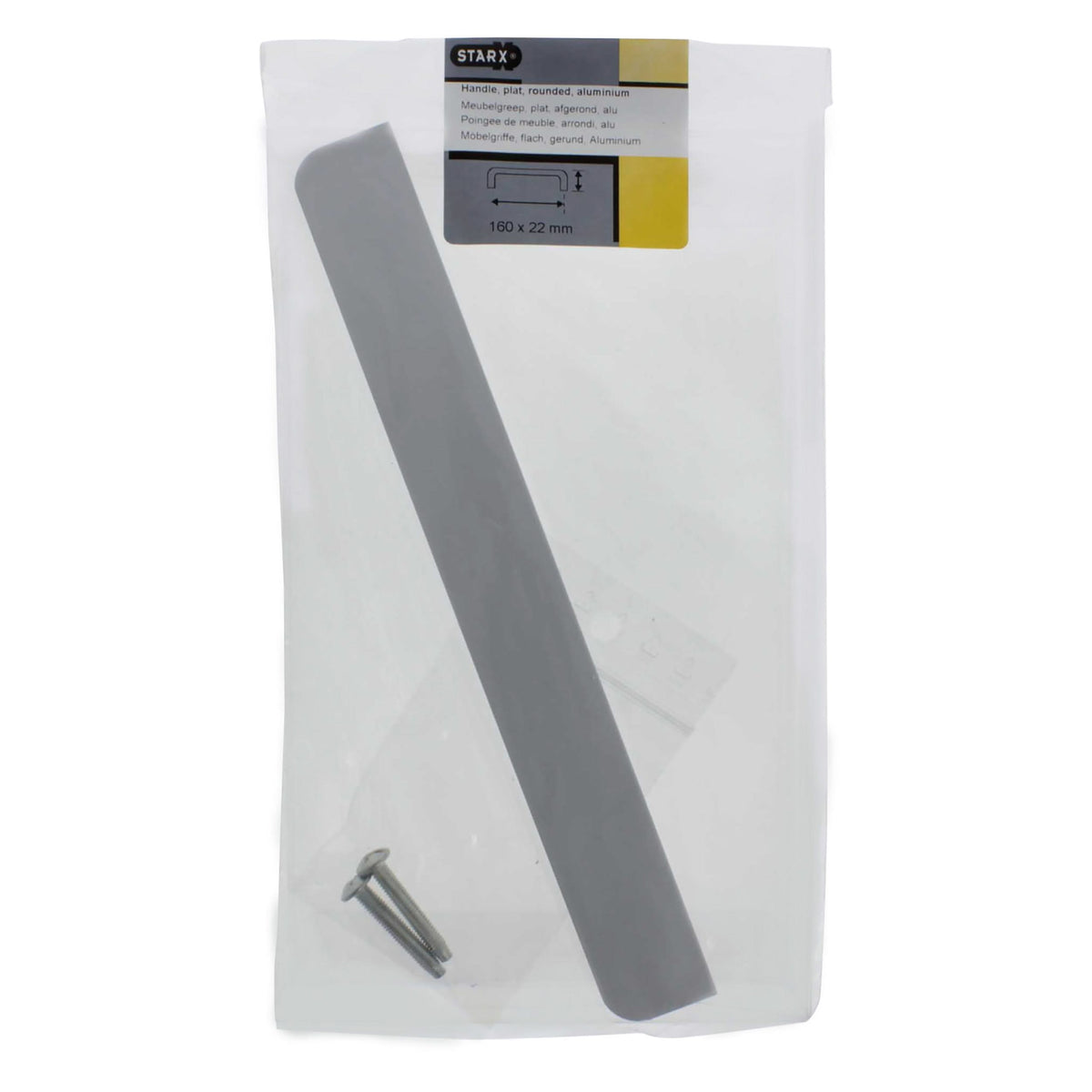 Starx meubelgreep aluminium 160 mm hart-op-hart (plat, afgerond) – productaanzicht