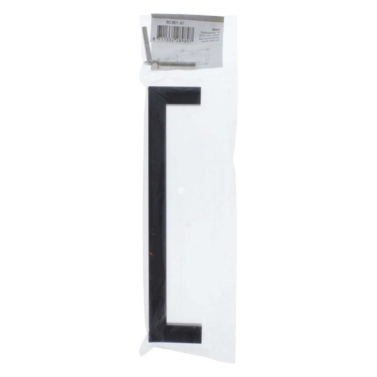 Starx meubelgreep vierkant 12 x 12 x 160 mm mat zwart – zijaanzicht