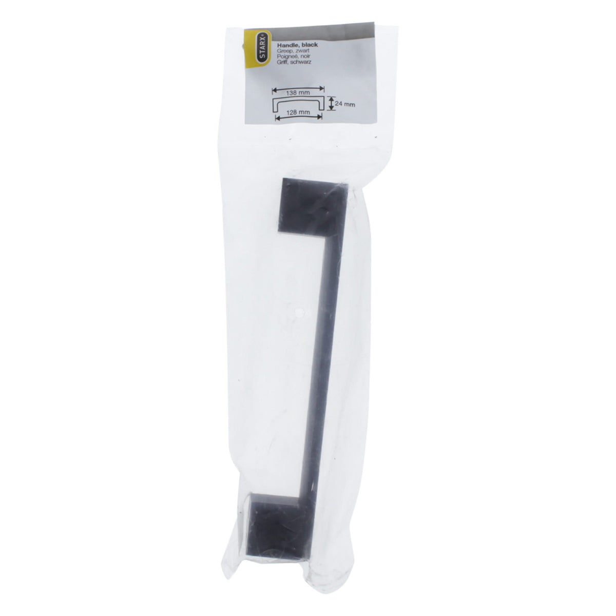 Starx meubelgreep rechthoekig 20 x 24 x 128 mm mat zwart – zijaanzicht