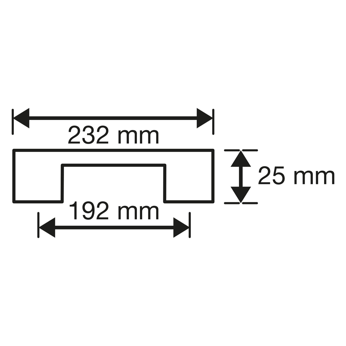 Starx meubelgreep rvs 10 x 25 x 192 mm – detailaanzicht