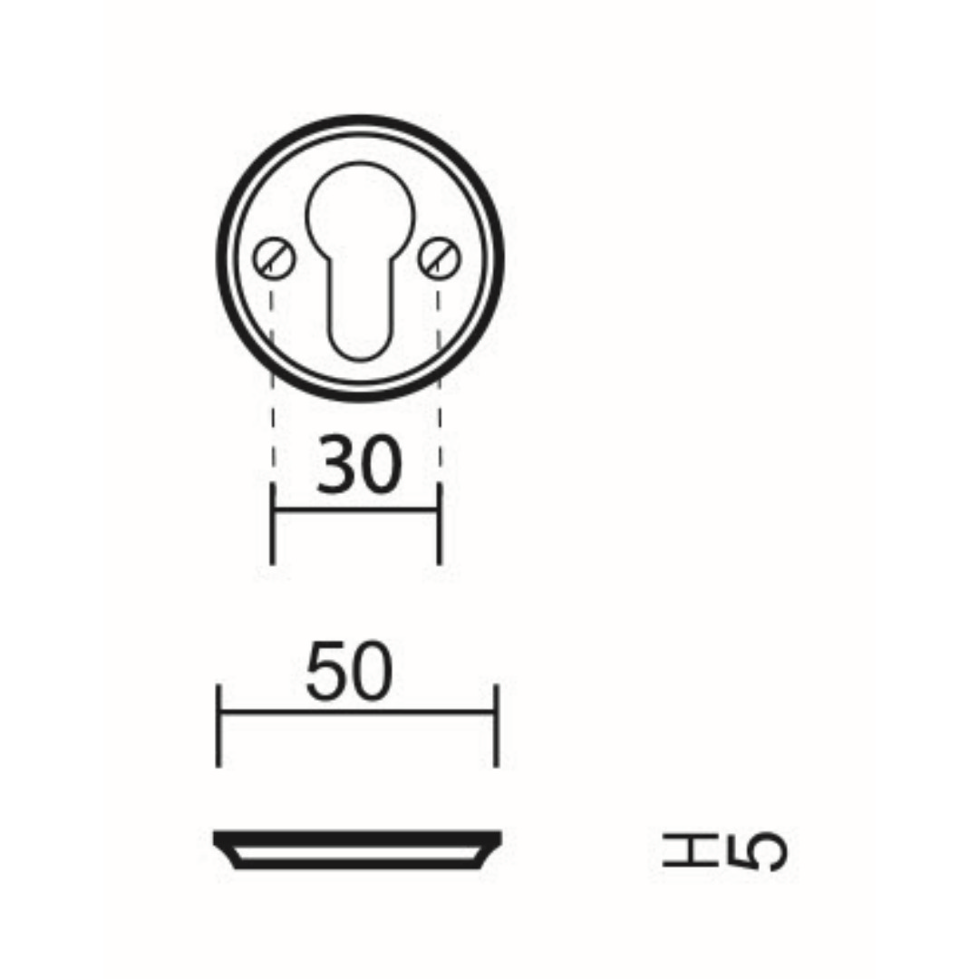 HDD Pro cilinderrozet Natalie brons, detail