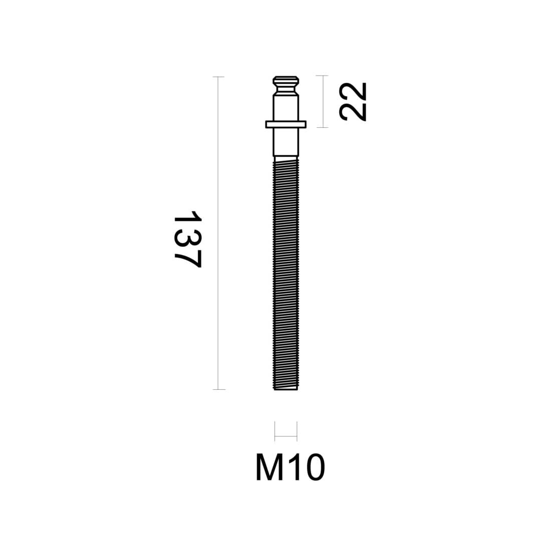 HDD Pro bevestigingsset M10 / 137 mm voor trekker inox plus – detail