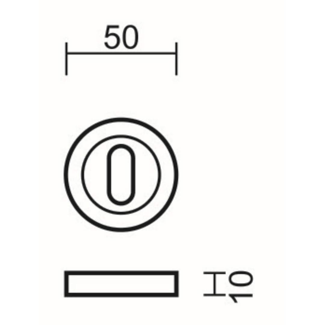 HDD Pro sleutelplaatje rond draairozet inox look detail