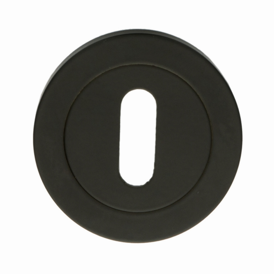 HDD Pro sleutelplaatje rond draairozet mat zwart vooraanzicht
