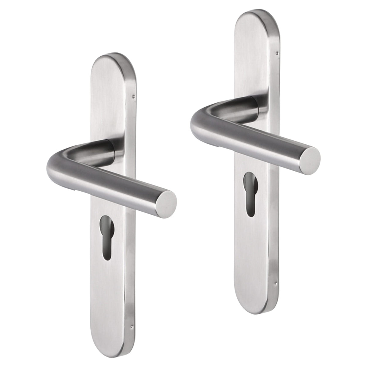 Impresso Dursley deurkruk RVS geborsteld op ovaal schild - productfoto
