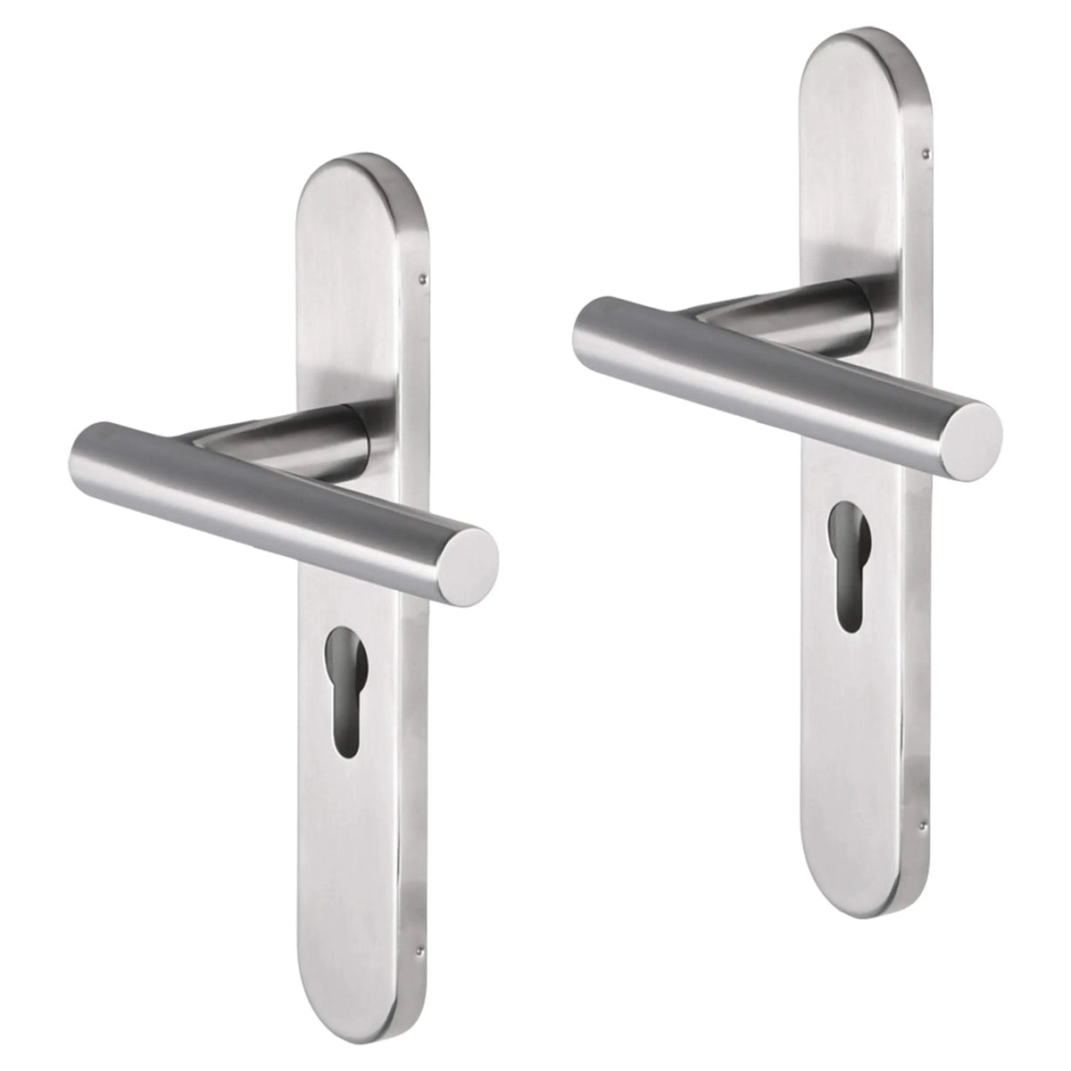 Impresso Chelsea deurkruk RVS geborsteld op ovaal schild - productfoto