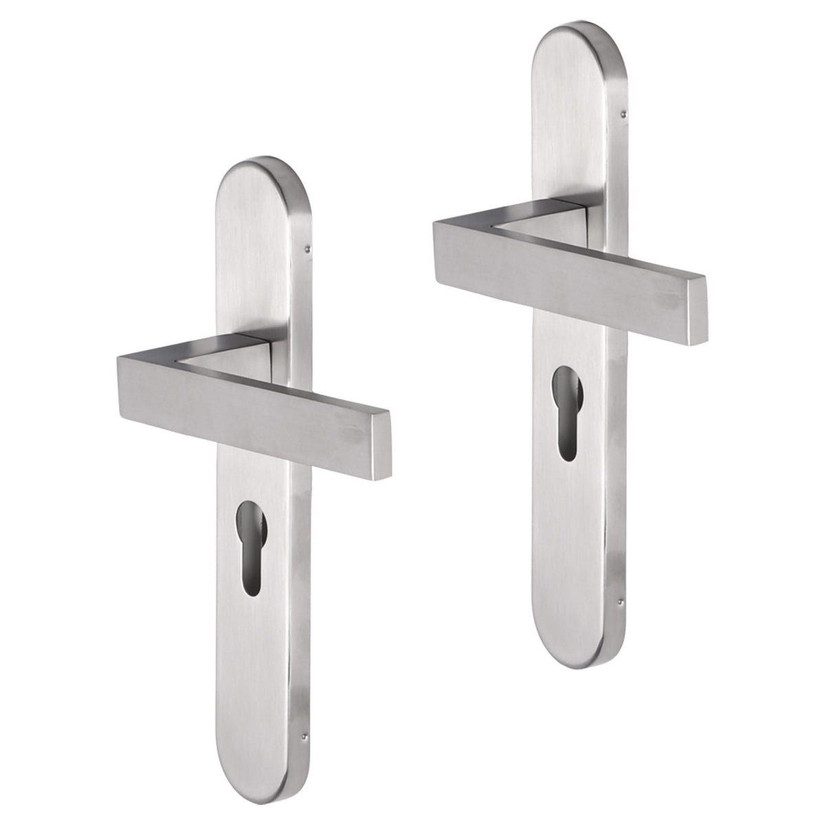 Impresso Luton deurkruk RVS geborsteld op ovaal schild - productfoto