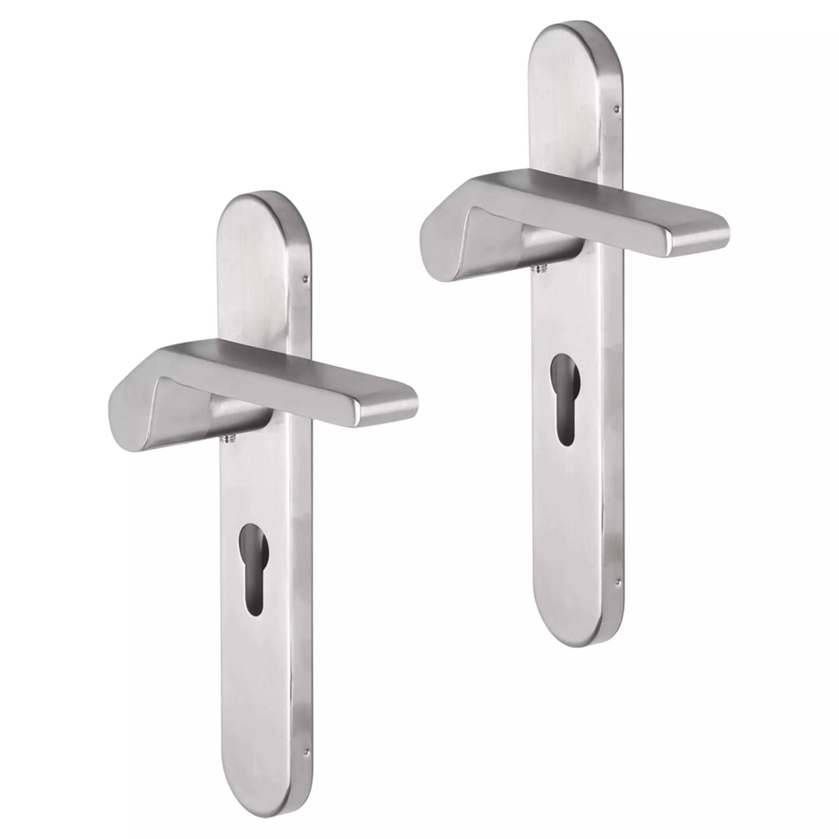 Impresso Boston deurkruk RVS geborsteld op ovaal schild - productfoto