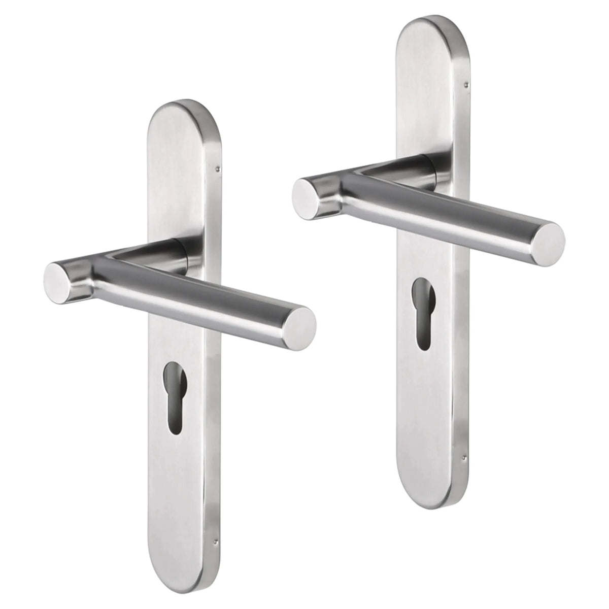 Impresso Alton deurkruk RVS geborsteld op ovaal schild - productfoto