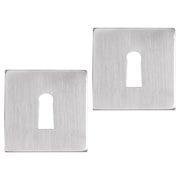 Differnz rozet met sleutelgat mat chroom vierkant 52 x 52 mm vooraanzicht