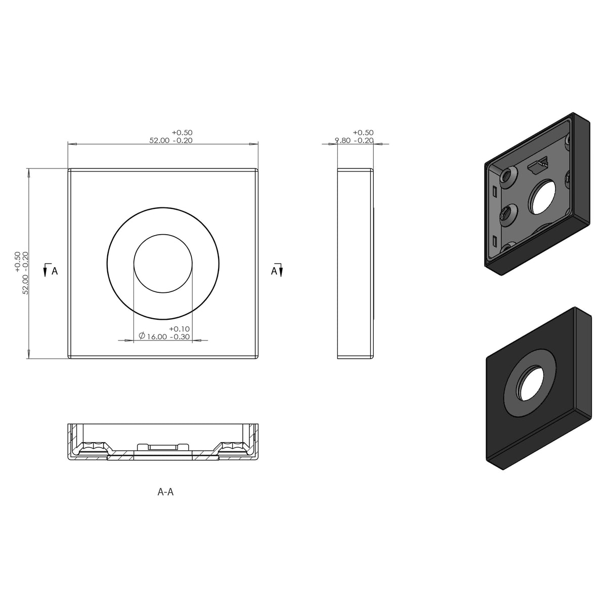 Differnz rozet met toiletsluiting zwart detail