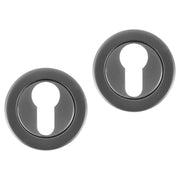 Differnz rozet met cilindergat gun metal rond 53 mm vooraanzicht