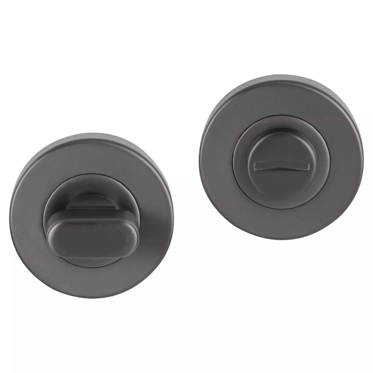 Differnz WC-rozet gun metal rond 53 mm – vooraanzicht