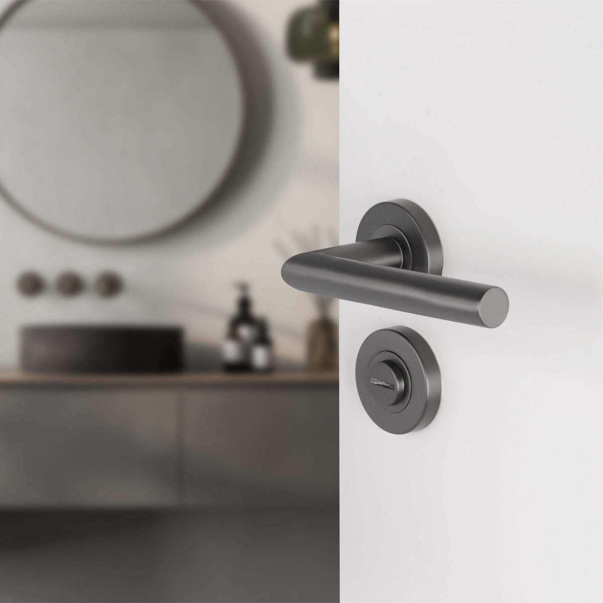 Differnz WC-rozet gun metal rond 53 mm – productafbeelding