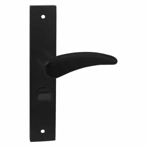 Impresso Philly Mat zwart op rechthoekig schild met schroeven – krukdetail