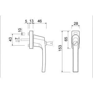 AMI draai-kiep raamgreep type 812 zwart - detail rozet