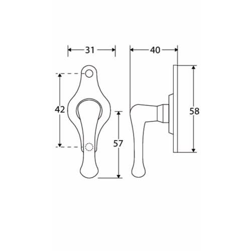 Artitec Mi Satori draaikiepkruk Linea messing ongelakt – detail