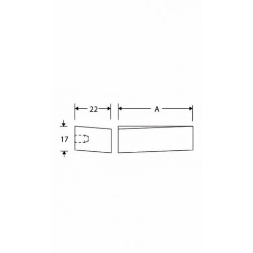 Artitec meubelgreep Blocco 46 mm glans chroom detail