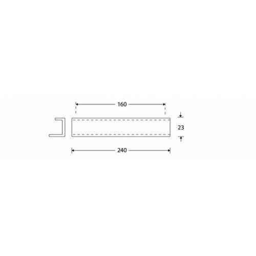 Artitec Angolo meubelgreep 240 mm chroom glans vooraanzicht