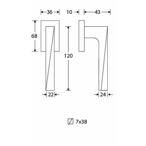 Artitec Mi Satori draaikiep raamkruk Mini V mat nikkel ongelakt – detail