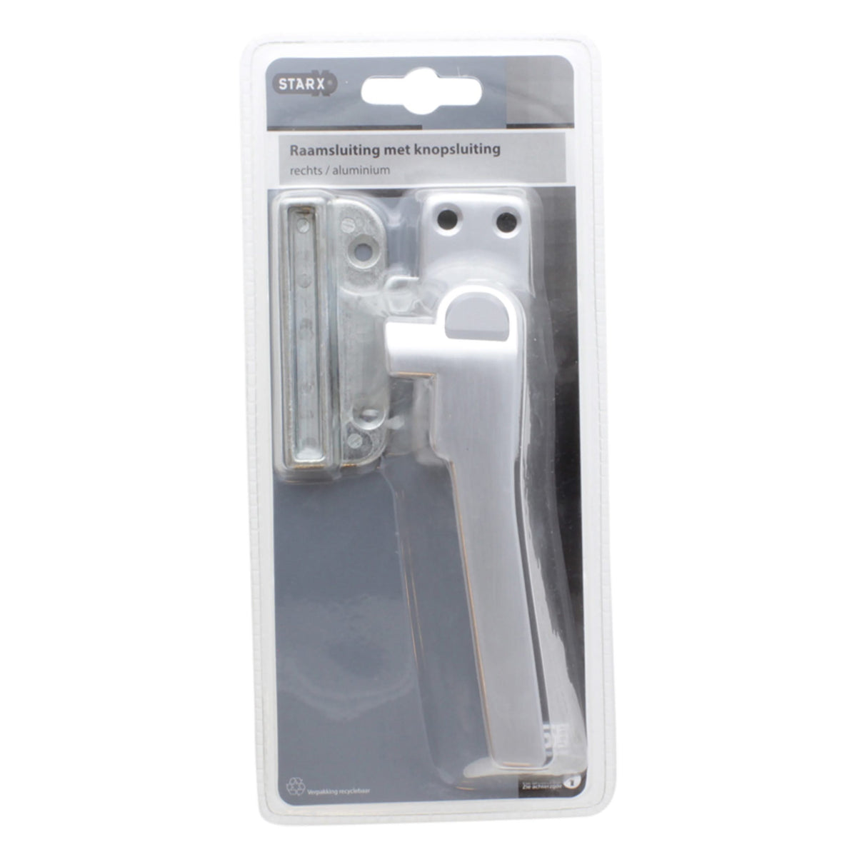Starx raamsluiting rechts met nok en knop aluminium – detail