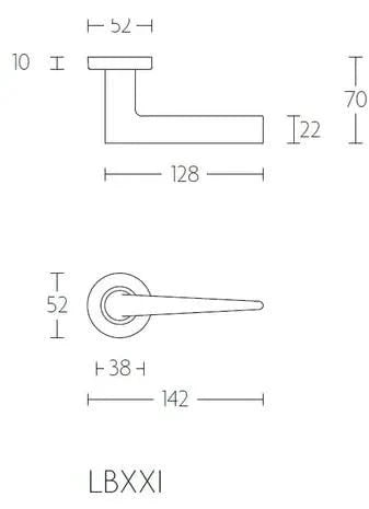 Formani BASICS LB21H deurkruk RVS mat op ronde rozet - productfoto