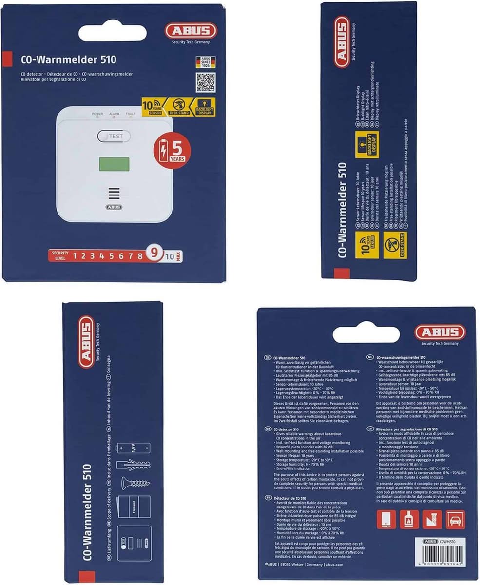 ABUS COWM510 koolmonoxidemelder zijaanzicht