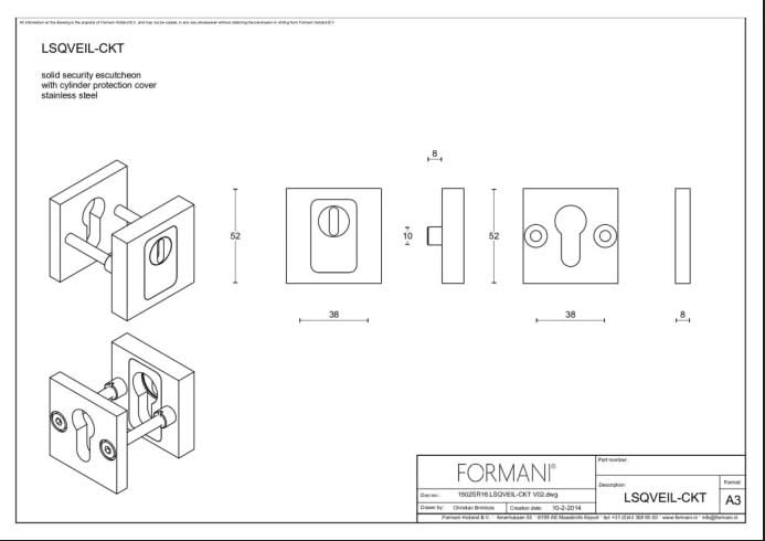 Formani LSQVEIL-KT veiligheidsrozet PVD mat roestvast staal - detail