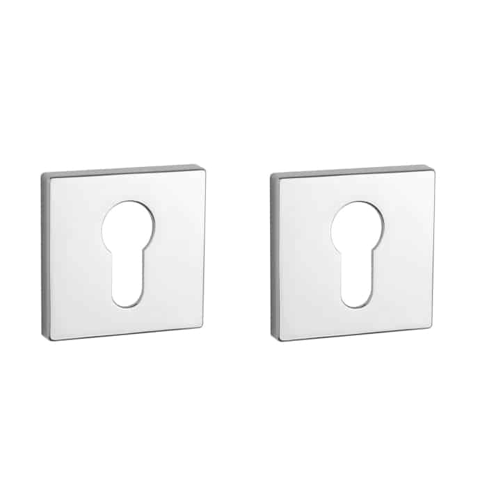 Aprile Premium profielcilinderrozet vierkant 52 x 52 mm chroom gepolijst – vooraanzicht